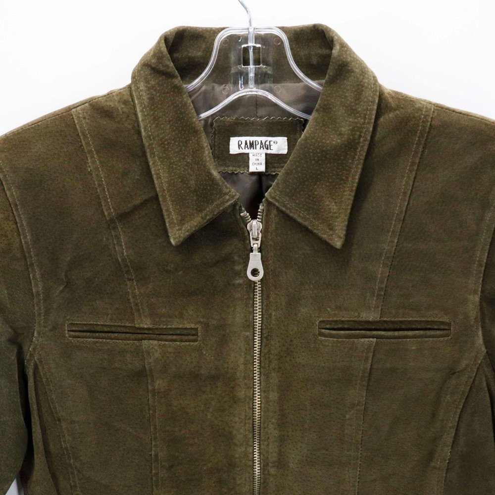Rampage Olive Green Suede BomberJacket - Picture 3 of 10